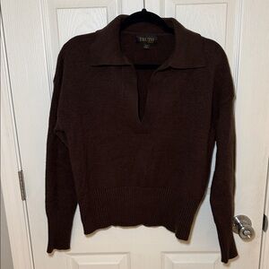 Truth Women's Deep Brown V-Neck Sweater